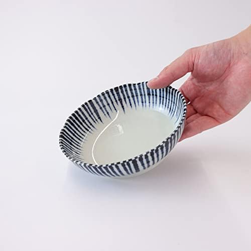 Blue Serving Bowl, Japanese Bowls 17 oz, 6.1" Microwave & Dishwasher Safe - Image 3