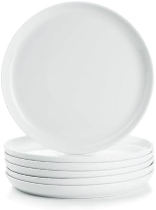 WishDeco White Salad Plates Set of 6, Porcelain Dessert Plates 8 Inch by WishDeco