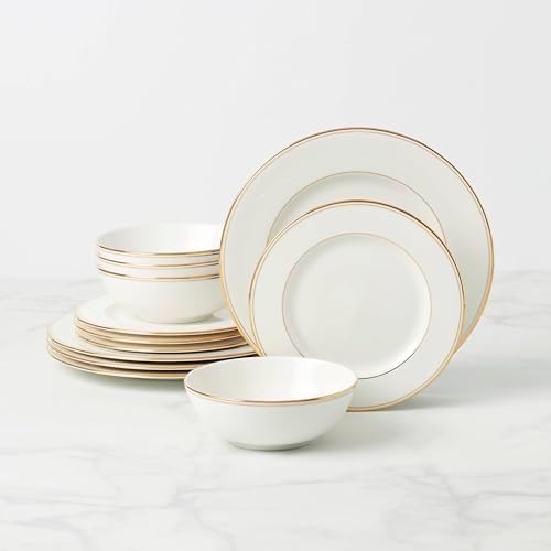 Lenox Federal Gold Bone China 12-Piece Dinnerware Set for 4 - Image 2