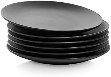10 Strawberry Street Wazee Matte 8.25" Coupe Salad Plate, Set of 6, Black - Image 2