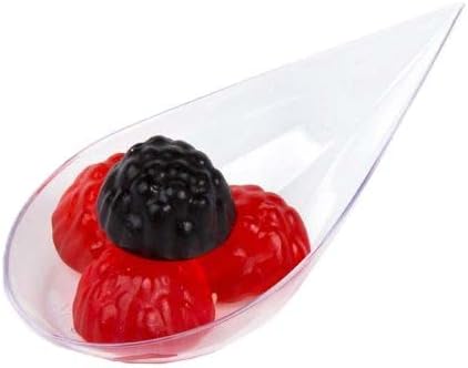 480 Case Tiny Clear Appetizer Plates Mini Plastic Dessert Spoons Professional-Grade Recyclable Party Small Serving Platter Clear Disposable Plates Serving Tray for Events CMJJ