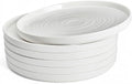 Sweese Porcelain Flat Dinner Plates Set of 6, 10.5 In High Edge Dish Set by Sweese