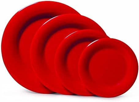 GET 6 1/2" Red Wide Rim Melamine Appetizer Plate (Set of 4) - Image 4