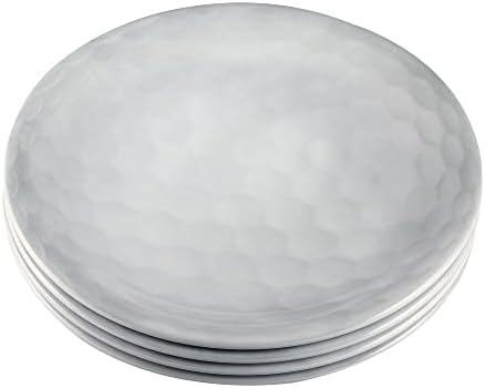 UP UPware Golf Ball Melamine Round Dessert Plates, Small Serving Plates, for Appetizer, Snacks, and Side Dishes, White, 6 Inch, Set of 4 - Image 3