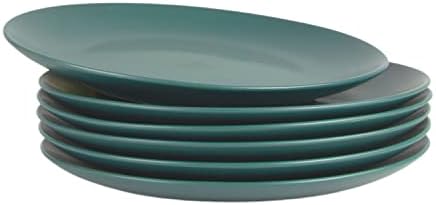 10 Strawberry Street Wazee Matte 10.5" Coupe Dinner Plate, Set of 6, Emerald Green - Image 2