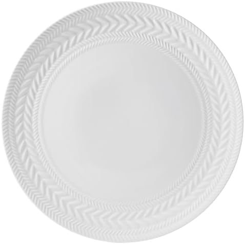 Pfaltzgraff Josephine 24-Piece Dinnerware Set, Porcelain Dish Set with Embossed Basket Weave Design, Service for 8, White Plates and Bowls Sets, Microwave and Dishwasher Safe - Image 7