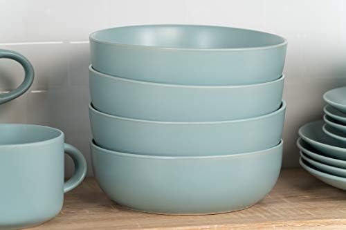 10 Strawberry Street Wazee Matte Coupe Dinnerware, Bowl, Mineral Blue, Set of 6 - Image 4
