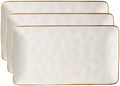 famiware Serving Platters for Food, 15.67" x 8.62", 3-Pack, Vanilla White by Famiware