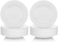 Vesici 24 Pieces 9.96 Inch Melamine Dinner Plates White Round Plates by Vesici
