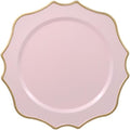 Set of 12 Pink Chargers for Dinner Plates, 13 Inch Scalloped Plastic Decorative Table Charge Service Plates for Wedding, Holiday, Thanksgivng, Christmas by Omuriko