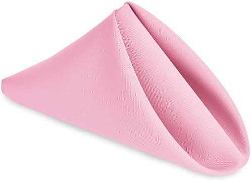Hiasan Cloth Napkins Set of 12, 18 x 18 Inch, Pink by Hiasan