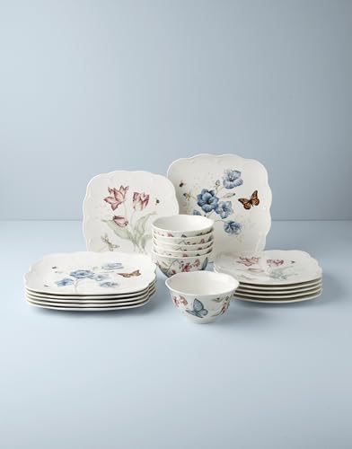 Lenox Butterfly Meadow Square Porcelain 18-Piece Dinnerware Set for 6 - Image 6