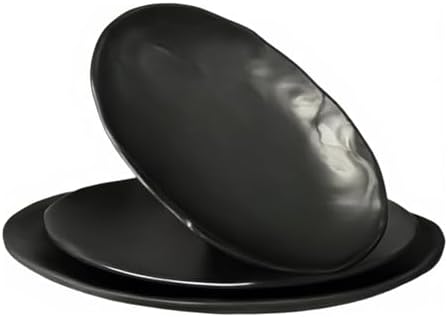 TP Melamine Serving Platters Set of 3, 10", 12" and 14" Oval Serving Trays for Food, Fruits, Snacks, Appetizers and Desserts, Lightweight Plates Set for Home Parties Indoors & Outdoors, Black by TastePrime
