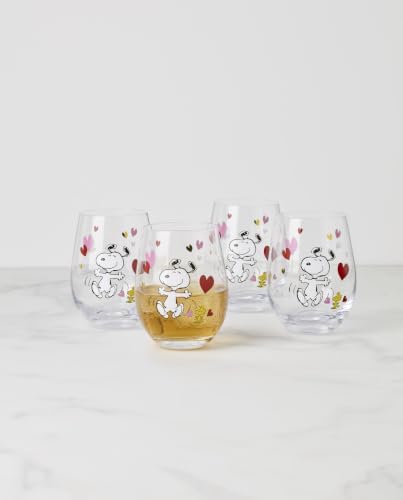 Lenox Snoopy Valentine's Day Entertaining Collection, Tumbler Set, 4-Piece - Image 4