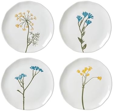 Lenox Wildflowers 4-Piece Tidbit Plates, Dessert Plate Set for 4 by Lenox