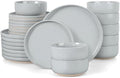 LIANYU Ceramic Dinnerware Dish Sets, Plates and Bowls Sets for 8, 24 PCS Dishware with Dinner Salad Plate and Cereal Bowls, Oven & Dishwasher Safe, Scratch Resistant, Glacier Gray by LIANYU