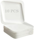 7.3 Inch Square Porcelain Dessert Plates, 10 Pieces, White by TAMAYKIM