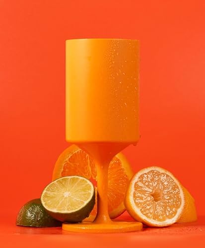 KNORK Eco 4 Piece Party Cup, Outdoor Wine Stem, Orange - Image 2