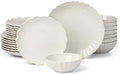 Lenox French Perle Scallop White Stoneware 24-Piece Dinnerware Set for 8 by Lenox