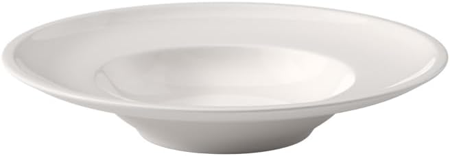 Villeroy & Boch Artesano Original Collection Wide-Rimmed Deep Plate, 9.75 in Diameter, 10 oz Capacity, Premium Porcelain, Made in Germany, Rich, Creamy White