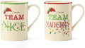 Lenox Naughty and Nice Christmas Porcelain Mug Set for 2, 14oz by Lenox