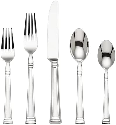 Lenox Esquire 65-Piece 18/10 Silverware Set for 12, Flatware by Lenox