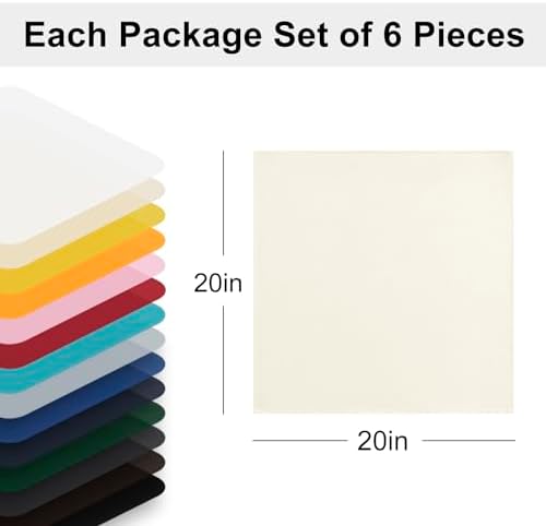 Hiasan Cloth Napkins Set of 6, 20 x 20 Inch, Ivory - Image 6