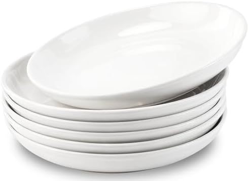Ceramic Dessert Plates, 6 PCS, White, 7 Inch, Round by Unknown