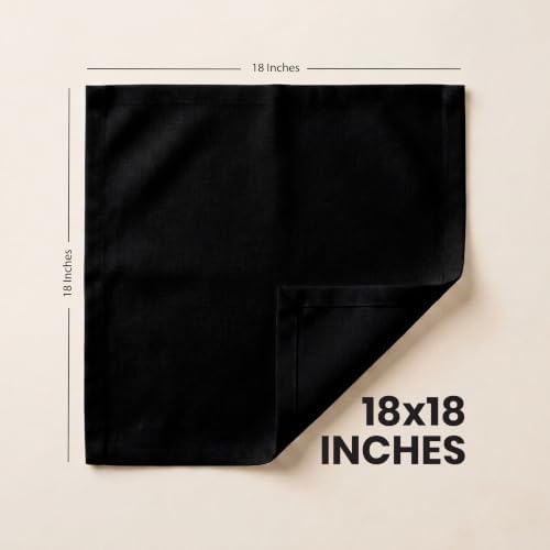 Bulk 288-Pack Cloth Napkins, 18"x18", Wrinkle Resistant, Sturdy, Black - Image 2