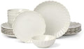 Lenox French Perle Scallop White Stoneware 18-Piece Dinnerware Set for 6 by Lenox