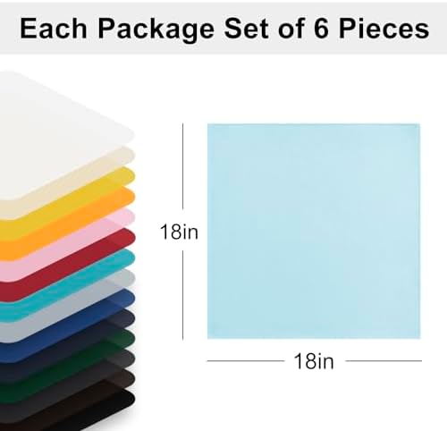 Hiasan Cloth Napkins Set of 6, 18 x 18 Inch, Sky Blue - Image 6
