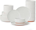 24 Piece Dinnerware Set, Dish Set for 8, Stardust Glaze White by Ruxmirae
