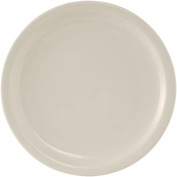 Tuxton China TNR-006 Plate, 6-1/2" Diameter, Round, Narrow Rim, Microwave and Dishwasher Safe, Oven Proof, Fully Vitrified, Ceramic, TuxCare, Healthcare, Nevada, Pack of 36