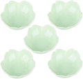 WHJY Light Green Cherry Blossom Dish Set, Cute Pink Ceramic Plates, Sauce/Seasoning Dish, Sushi Dishes, Soy Dipping Bowl, Dessert, Appetizer Plates, Serving Dish for Kitchen Home – Set of 5 by WHJY