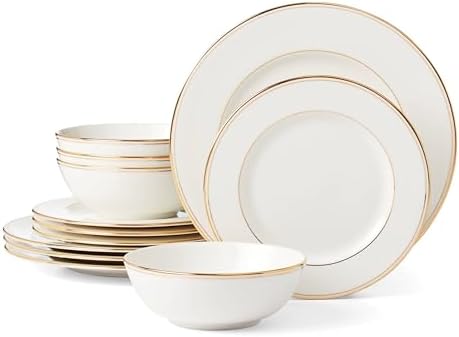 Lenox Federal Gold Bone China 12-Piece Dinnerware Set for 4 by Lenox
