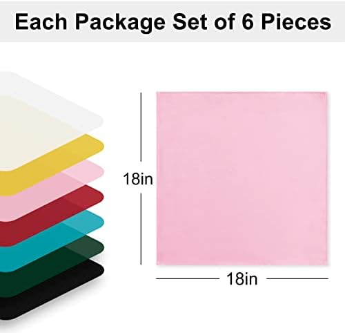 Hiasan Cloth Napkins Set of 6, 18 x 18 Inch, Pink - Image 5