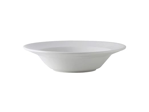 Tuxton China BPD-105 Pasta Bowl, 24 oz., 10-5/8" Diameter x 2-1/2"H, Tall, Microwave and Dishwasher Safe, Oven Proof, Fully Vitrified, DuraTux, Porcelain White, Pack of 12