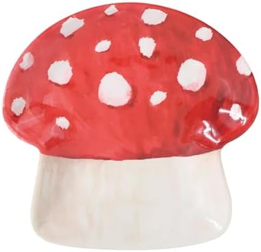 UP Mushroom Shaped Melamine Dessert Plates, Small Serving Plates, for Appetizer, Snacks, and Side Dishes, Red, 6 Inch, Set of 4 - Image 5