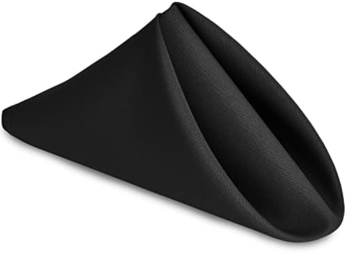 Hiasan Cloth Napkins Set of 12, 20 x 20 Inch, Black by Hiasan
