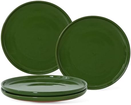 8-Inch Salad Plates, Set of 4, Forest Glaze Green by Ruxmirae