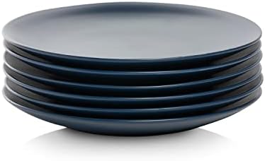 10 Strawberry Street Wazee Matte 8.25" Coupe Salad Plate, Set of 6, Midnight Blue - Image 3