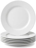 Ceramic Dessert Plates Set of 6, White Porcelain Round Shaped Dinner Plates, 8 Inch Small Salad Appetizer Plates, Dishwasher Microwave Oven Safe by Unknown