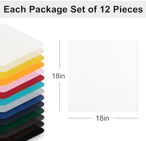 Hiasan Cloth Napkins Set of 12, 18 x 18 Inch, White - Image 5