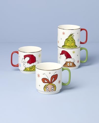 Lenox Merry Grinchmas Porcelain Stackable Christmas Mug Set for 4 - Image 4
