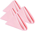 Wolkemer Set of 4 Pink Cloth Napkins 17 x 17 Inches Solid Washable Polyester Dinner Napkins with Hemmed Edges for Dinners Parties Weddings Banquets Events Table Decoration by Wolkemer