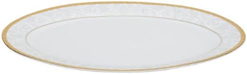 Lorren Home Trends 57-Piece Porcelain Dinnerware Set, Ricamo-GD, Service for 8 - Image 4