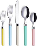 ANNOVA 20 Piece Silverware Set, Service for 4, Stainless Steel Colorful Pastel Tableware Kitchen Flatware Set Utensils, Includes Dinner Knives, Forks, Spoons, Salad Forks & Dessert Spoons (Mix 68) by LivingNecessities