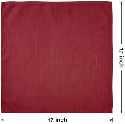 EHouseHome Waterproof Faux Linen Dinner Napkins, Set of 12, 17 x 17,Red - Image 7