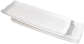 TP 16" Melamine Serving Platters Set of 3, White Rectangular Trays by TastePrime
