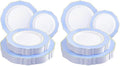 WDF 60pcs Blue Plates Disposable With Gold Rim - Baroque Baby Blue Plastic Party Plates for Wedding/Party/Baby Shower/Spring (Pack of 2) by WDF